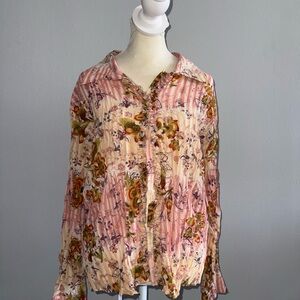 Milano Pink and Cream Floral Blouse